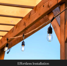 Load image into Gallery viewer, 24Ft Plug-In LED Outdoor String Lights Waterproof- Hanging, Dimmable 2W Vintage Edison Bulbs

