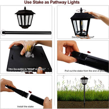 Load image into Gallery viewer, SmartYard 67 Inch Solar Lamp Post Lights, 100 Lumen Solar Powered Vintage Street Lights Outdoor, Warm White LED Edison Bulb Solar Post Light
