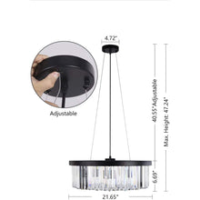 Load image into Gallery viewer, Wellmet Modern Crystal Chandelier for Dining Room, 6 Lights Black Farmhouse Crystal Pendant Light, Vintage Ceiling Lighting Fixture for Kitchen Island, Living Room, Bedroom, Hallway, Foyer, W-21.65”…
