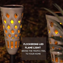 Load image into Gallery viewer, Energizer LED Ceramic Solar Tiki Torch Lights Dancing Lights Outdoor Waterproof 2 Pack
