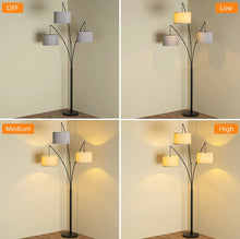 Load image into Gallery viewer, Modern Arc Floor Lamp w/ Marble Base -- 3 Lights Hanging Over The Couch from Behind - Multi Head Arching Tree Lamp -Oil Rubbed Bronze
