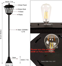 Load image into Gallery viewer, SmartYard 67 Inch Solar Lamp Post Lights, 100 Lumen Solar Powered Vintage Street Lights Outdoor, Warm White LED Edison Bulb Solar Post Light
