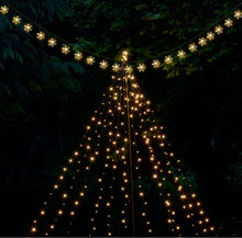 Load image into Gallery viewer, 33Ft Solar Snowflake Twinkle Star String Lights, 100 LED Outdoor 8 Lighting Modes &amp; Waterproof
