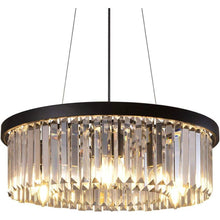 Load image into Gallery viewer, Wellmet Modern Crystal Chandelier for Dining Room, 6 Lights Black Farmhouse Crystal Pendant Light, Vintage Ceiling Lighting Fixture for Kitchen Island, Living Room, Bedroom, Hallway, Foyer, W-21.65”…
