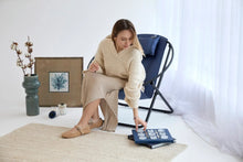 Carregar imagem no visualizador da galeria, Faux Leather Folding Chair Metal Frame Indigo
