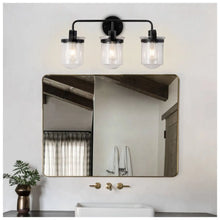 Carregar imagem no visualizador da galeria, Indoor Wall Lights in Modern Black Finish with Glass Shade and E26 Base
