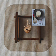 Load image into Gallery viewer, Jenga Walnut Designer Coffee Table Tempered Bronze Tint Glass
