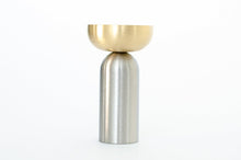 Load image into Gallery viewer, Brass and Nickel &quot;Pedestal Bowl&quot; Round Wall Hook
