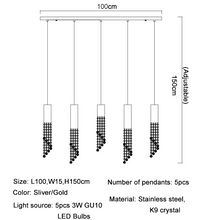 Load image into Gallery viewer, Hanging crystal light fixture for lobby, staircase, loft, stairwell
