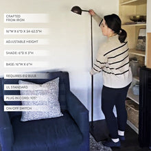 Load image into Gallery viewer, Adjustable Dome Iron Floor Lamp
