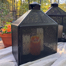 Load image into Gallery viewer, Perforated Iron Metal Lanterns, Set of Three
