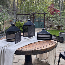 Load image into Gallery viewer, Perforated Iron Metal Lanterns, Set of Three
