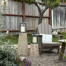 Load image into Gallery viewer, Removable Metal Lanterns with Wood Base, Set of Two
