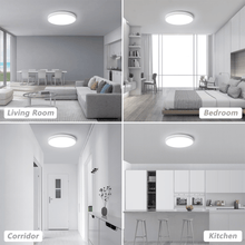 Cargar imagen en el visor de la galería, Eco LED Flush Mount Ceiling Light - 10.2 inches- Square, 20W, 1850LM, IP44 Waterproof, 5000K Daylight White - Ideal for Home and Office Lighting
