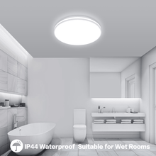 Cargar imagen en el visor de la galería, Eco LED Flush Mount Ceiling Light - 10.2 inches- Square, 20W, 1850LM, IP44 Waterproof, 5000K Daylight White - Ideal for Home and Office Lighting
