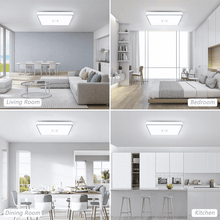 Cargar imagen en el visor de la galería, Elevate Your Indoor Space with Powerful 12.8 Inch Square LED Flush Mount Ceiling Lights - 24W, 2050LM, IP44 Rated for Durability and Style
