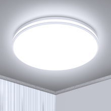 Cargar imagen en el visor de la galería, Upgrade Your Indoor Space with a Modern 12.6&quot; Round LED Flush Mount Ceiling Light - 24W, 2250LM, IP44 Waterproof, 5000K Cool White
