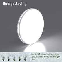 Cargar imagen en el visor de la galería, Upgrade Your Indoor Space with a Modern 12.6&quot; Round LED Flush Mount Ceiling Light - 24W, 2250LM, IP44 Waterproof, 5000K Cool White
