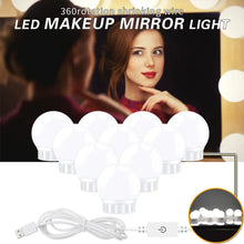 Load image into Gallery viewer, LED Mirror Light Bulbs with USB Touch Switch for Vanity &amp; Dressing Table
