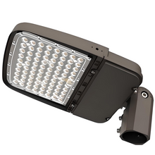 Cargar imagen en el visor de la galería, LED Shoebox Light - 150 Watt Tunable , 100-277V AC, 5000K, Streamlined Brown Finish, Dusk to Down Photocell, 1-10V Dim, Slip Fitter Mount
