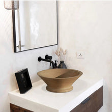 Load image into Gallery viewer, Light Beige Travertine Natural Stone Above Vanity Bathroom Vessel Sink Honed
