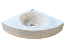 Load image into Gallery viewer, Troia Light Travertine Wall-mount Bathroom Corner Vanity Sink (W)16&quot; (L)16&quot; (H)4&quot;
