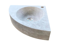 Load image into Gallery viewer, Troia Light Travertine Wall-mount Bathroom Corner Vanity Sink (W)16&quot; (L)16&quot; (H)4&quot;
