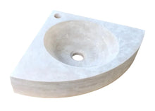 Load image into Gallery viewer, Troia Light Travertine Wall-mount Bathroom Corner Vanity Sink (W)16&quot; (L)16&quot; (H)4&quot;
