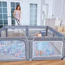 Load image into Gallery viewer, TODALE Baby Playpen for Toddler, Extra Large Baby Playard, Infant Safety Activity Center, Sturdy Babies Playpen  (Grey 70”×59”)
