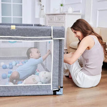Load image into Gallery viewer, TODALE Baby Playpen for Toddler, Extra Large Baby Playard, Infant Safety Activity Center, Sturdy Babies Playpen  (Grey 70”×59”)
