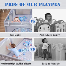 Load image into Gallery viewer, TODALE Baby Playpen for Toddler, Extra Large Baby Playard, Infant Safety Activity Center, Sturdy Babies Playpen  (Grey 70”×59”)
