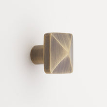 Load image into Gallery viewer, Madelyn Carter Cabinet Knobs &amp; Handles Antique Brass Craftsman Pyramid Solid Brass Cabinet Knob
