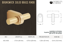 Load image into Gallery viewer, Madelyn Carter Cabinet Knobs &amp; Handles Brunswick Solid Brass Finger Pull
