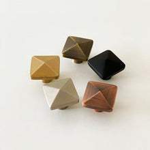 Load image into Gallery viewer, Madelyn Carter Cabinet Knobs &amp; Handles Craftsman Pyramid Solid Brass Cabinet Knob
