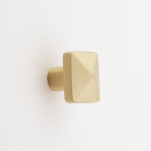 Load image into Gallery viewer, Madelyn Carter Cabinet Knobs &amp; Handles Satin Brass Craftsman Pyramid Solid Brass Cabinet Knob
