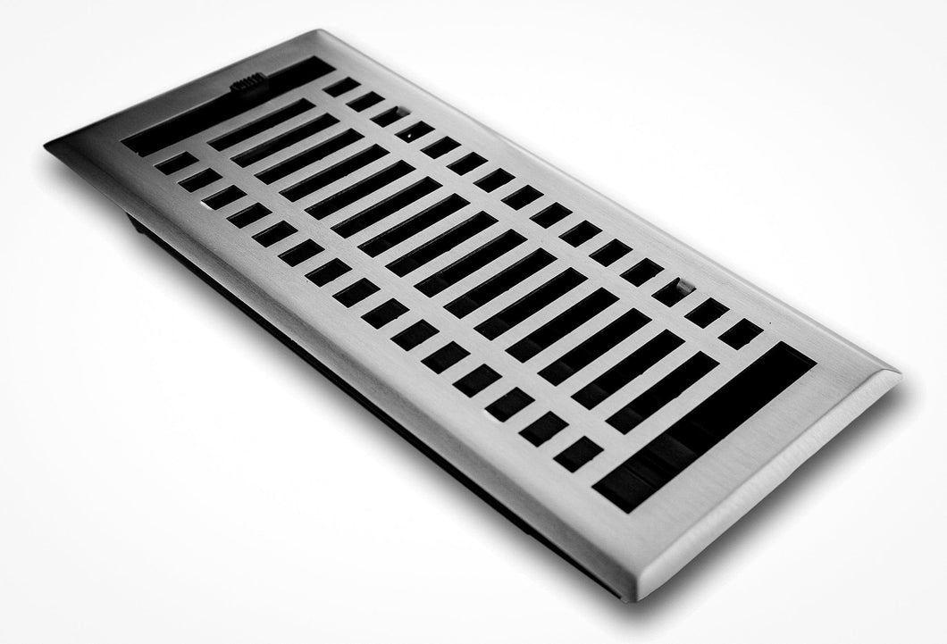 Madelyn Carter Vents & Flues 2 x 10 (Overall: 3.625 x 11.375) Steel Modern Vent Cover - Brushed Nickel