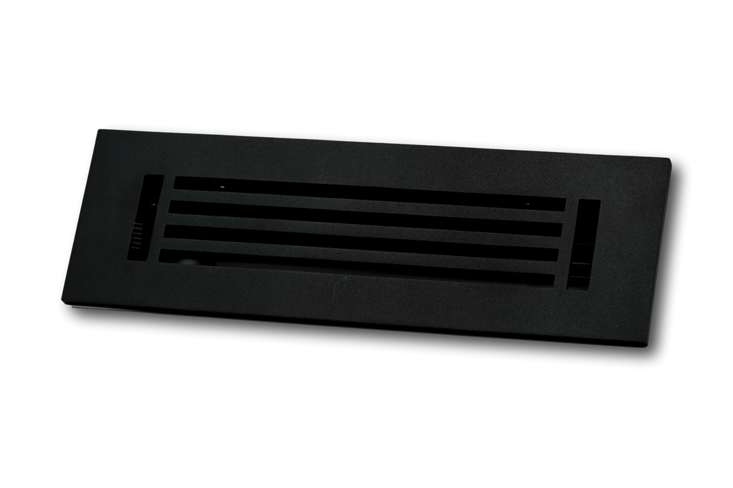 Madelyn Carter Vents & Flues 2 x 10 (Overall 3.75 x 11.5) Cast Aluminum Linear Bar Vent Covers - Black