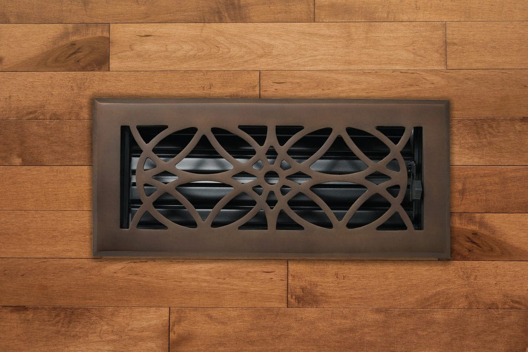 Madelyn Carter Vents & Flues 2 x 10 (Overall: 3.75 x 11.5) Cast Brass Empire Vent Cover - Oil Rubbed Bronze