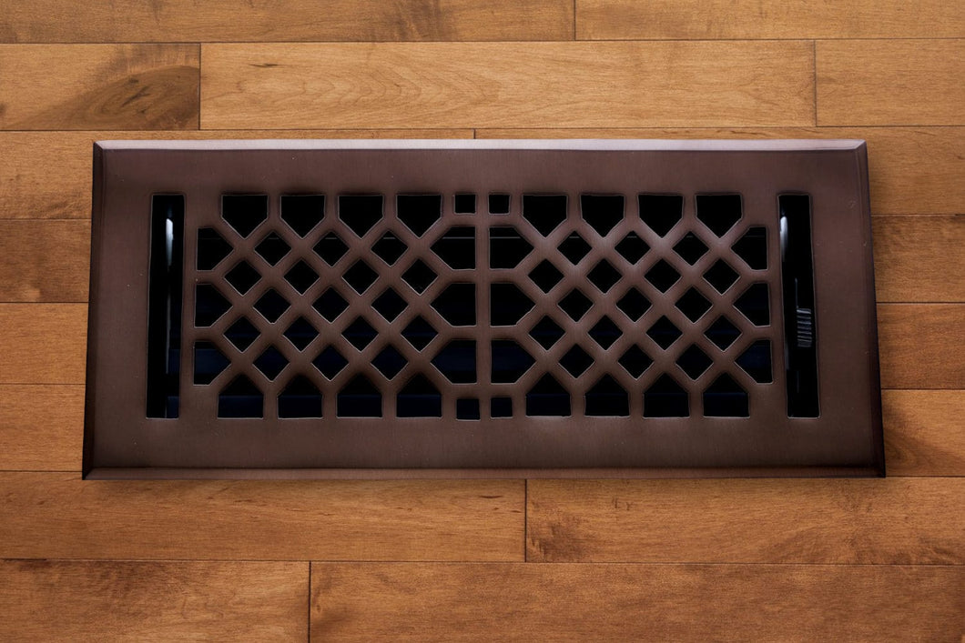 Madelyn Carter Vents & Flues 2 x 10 (Overall: 3.75 x 11.5) Cast Brass Vintage Industrial Vent Cover - Oil Rubbed Bronze