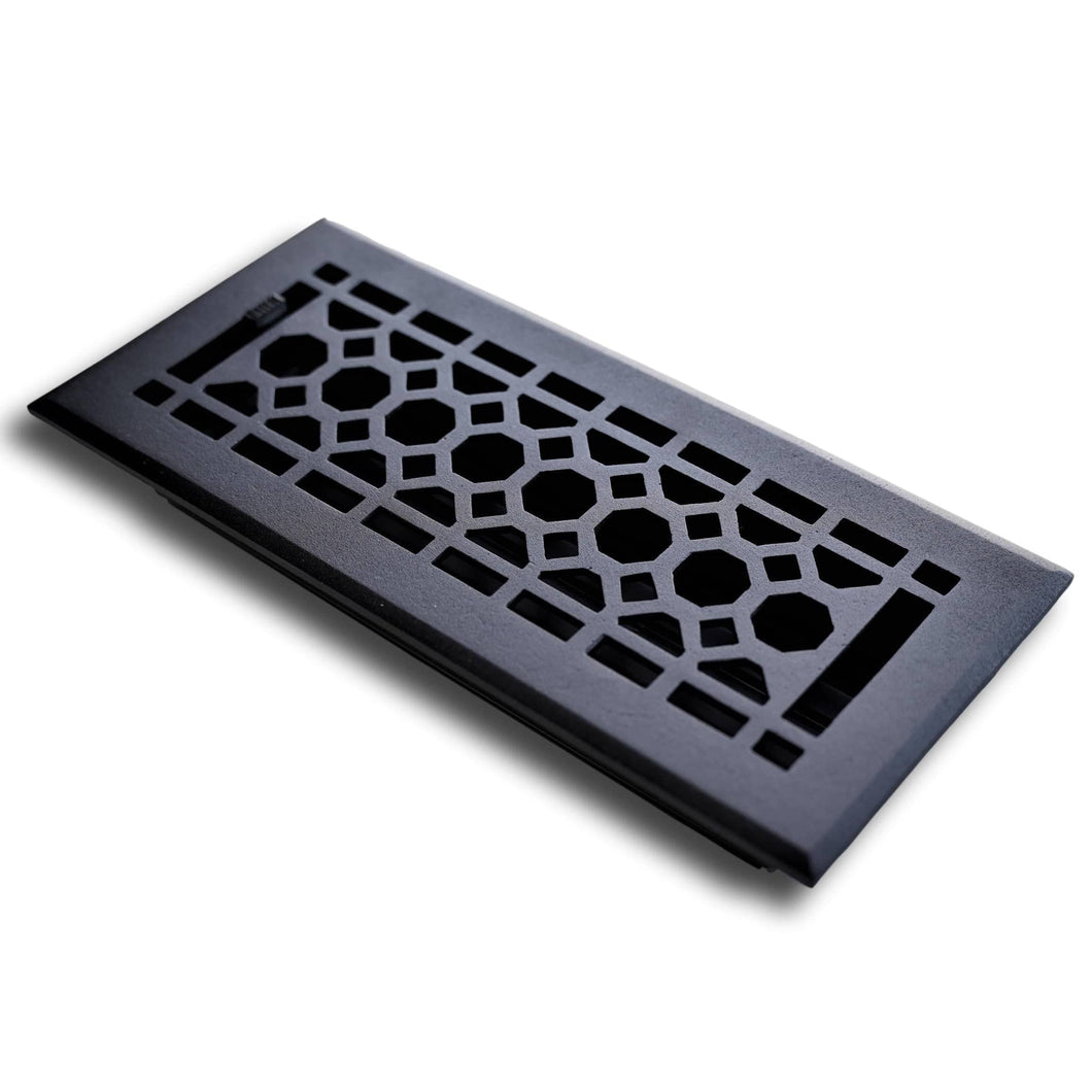 Madelyn Carter Vents & Flues 2 x 10 (Overall: 3.75 x 11.5) Cast Iron Honeycomb Vent Covers - Black