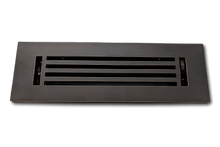 Load image into Gallery viewer, Madelyn Carter Vents &amp; Flues 2 x 12 (Overall 3.75 x 13.5) Cast Aluminum Linear Bar Vent Covers - Black

