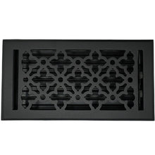 Load image into Gallery viewer, Madelyn Carter Vents &amp; Flues 6 x 14 (Overall: 7.25 x 15.5) Cast Aluminum Gothic Vent Cover - Black
