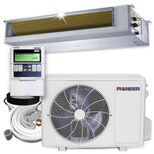 Load image into Gallery viewer, Pioneer® 12,000 BTU 19 SEER2 Ceiling Concealed Ducted Mini-Split Inverter++ Energy-Star Air Conditioner Heat Pump System Full Set 230V
