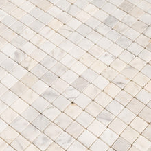 Cargar imagen en el visor de la galería, Carrara White Marble Tumbled Mosaic Floor and Wall Tile - Livfloors Collection
