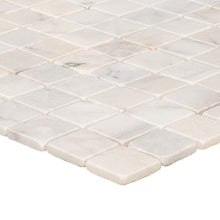 Cargar imagen en el visor de la galería, Carrara White Marble Tumbled Mosaic Floor and Wall Tile - Livfloors Collection
