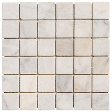 Cargar imagen en el visor de la galería, Carrara White Marble Tumbled Mosaic Floor and Wall Tile - Livfloors Collection
