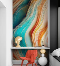 Cargar imagen en el visor de la galería, Colorful Marble Slate Wallpaper Mural. #6737
