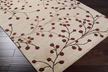 Load image into Gallery viewer, Elsu Beige&amp;Burgandy Wool Rug

