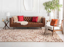 Load image into Gallery viewer, Elsu Beige&amp;Burgandy Wool Rug
