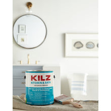 Carregar imagem no visualizador da galeria, MASTERCHEM INDUSTRIES Primer KILZ Kitchen &amp; Bath White Flat Water-Based Mold Killing Primer 1 gal 051652005141
